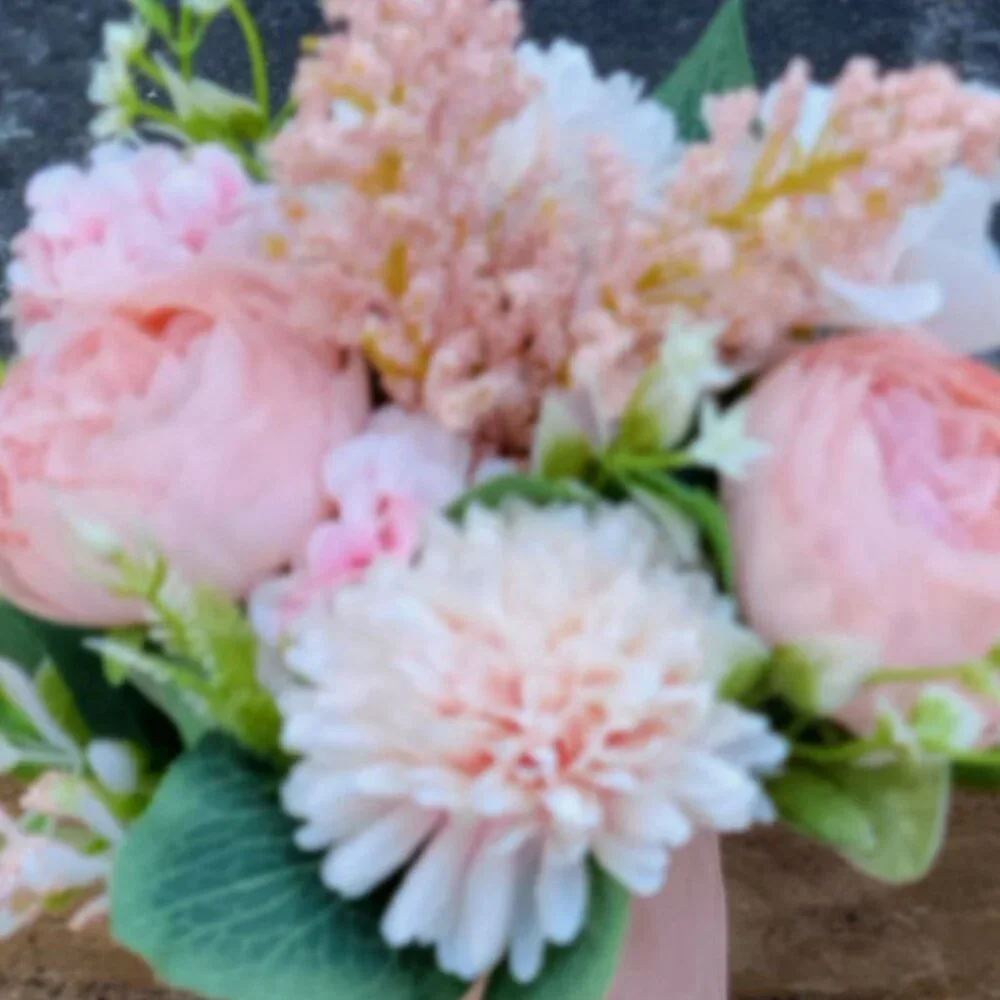 Handmade Pink Flowers Arrangement With Vase Home Office Kitchen Baby Room Decor